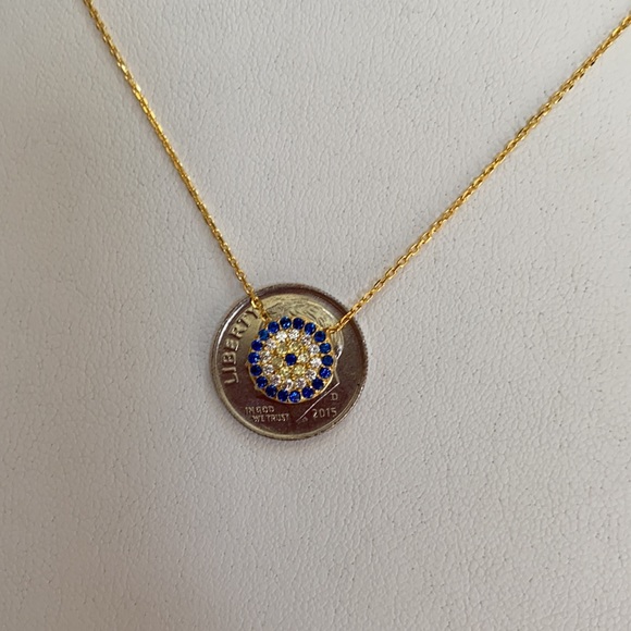 dainty Evil Eye Necklace Gold Plated16